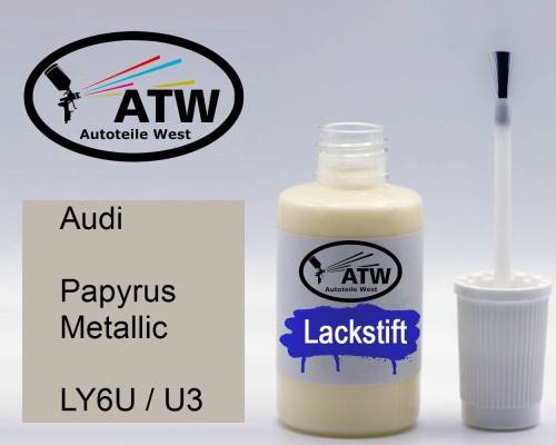 Audi, Papyrus Metallic, LY6U / U3: 20ml Lackstift, von ATW Autoteile West.